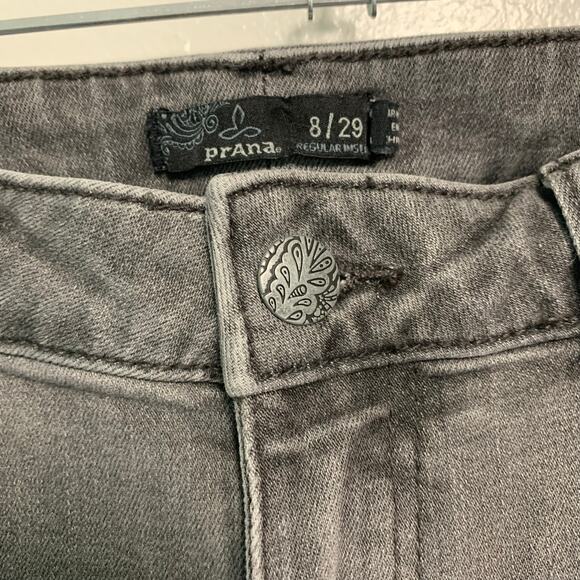 prAna Women's Gray Medium Wash Organic Cotton Blend Skinny Jeans Size 8/29 - Picture 3 of 5